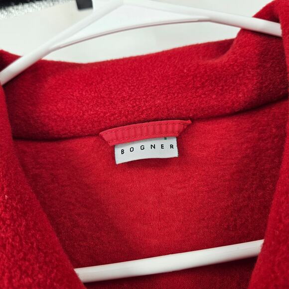 Vintage Bogner Jacket Red Fleece Full Zip Collar Drawstring Waist Outdoor Size M - Picture 3 of 7